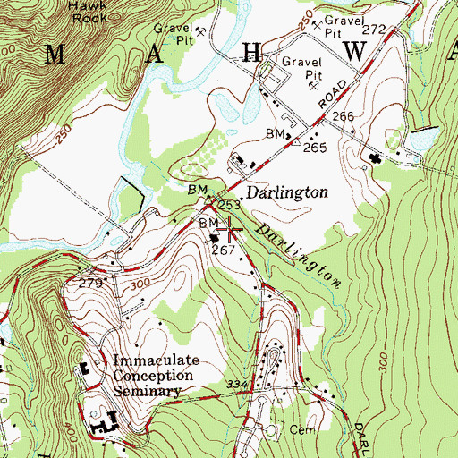 Topographic Map of Immaculate Conception Church, NJ