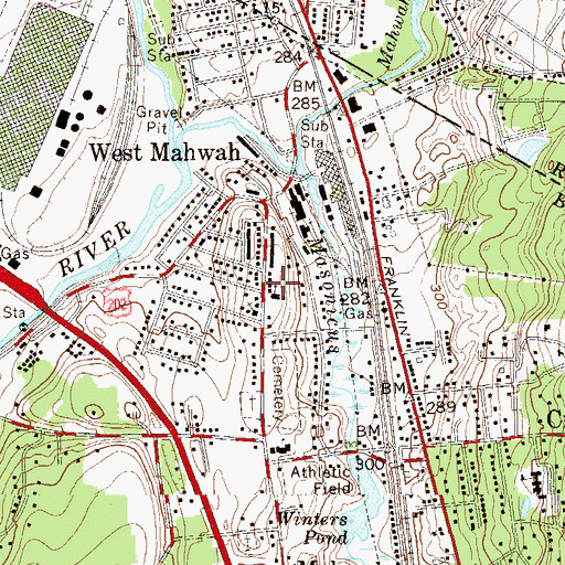 Topographic Map of Immaculate Heart of Mary Church, NJ