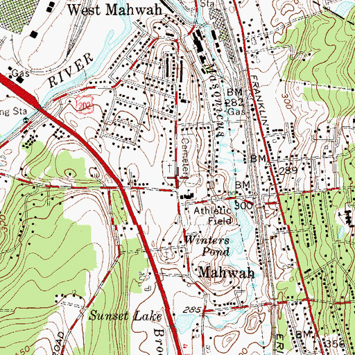 Topographic Map of Ramapo Reformed Church, NJ