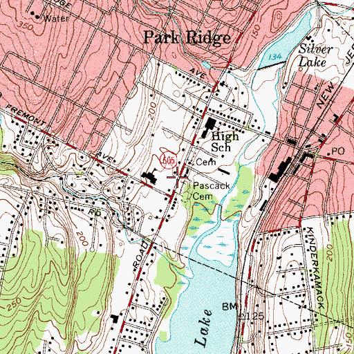 Topographic Map of Our Lady of Mercy Church, NJ