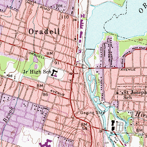 Topographic Map of Reformed Church of Oradell, NJ