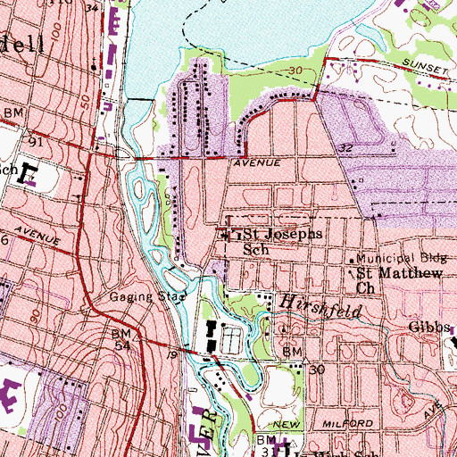 Topographic Map of Saint Joseph's Roman Catholic Church, NJ