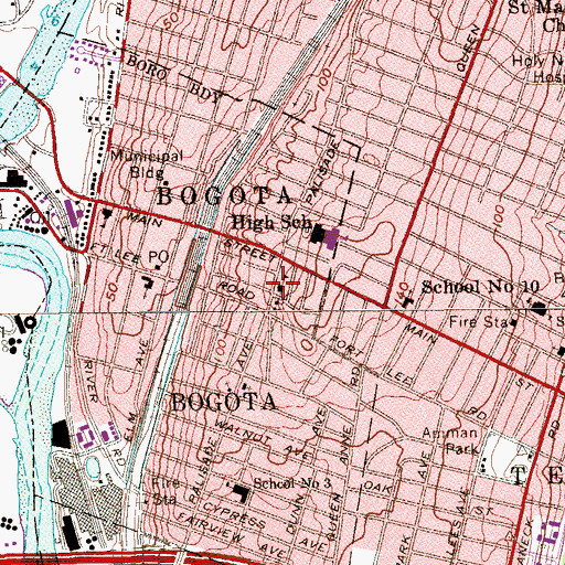 Topographic Map of Saint Joseph's School, NJ