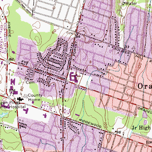 Topographic Map of Bergen Catholic High School, NJ