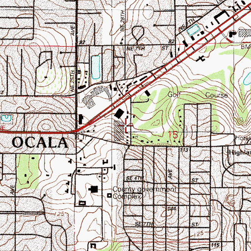 Topographic Map of Marion County Public Library - Main Branch, FL