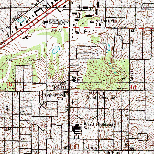 Topographic Map of Fort King Presbyterian Church, FL