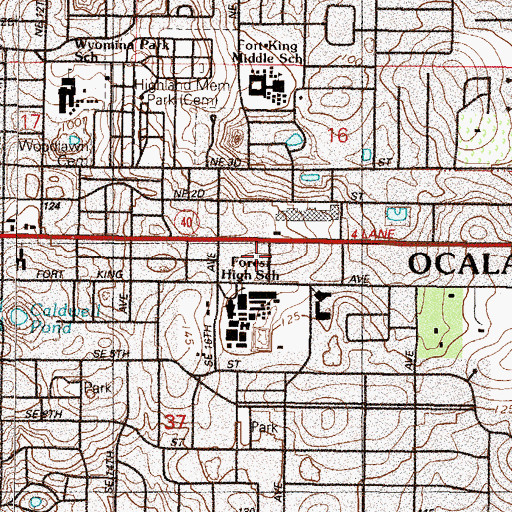 Topographic Map of Downtown Baptist Church (historical), FL