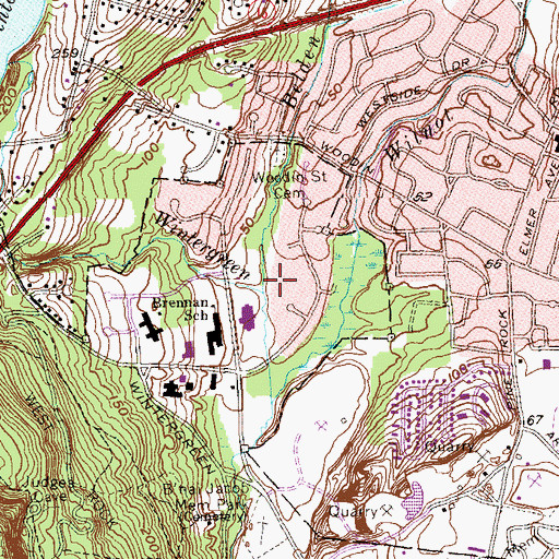 Topographic Map of Belden Brook, CT