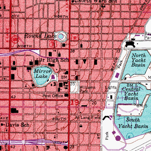 Topographic Map of Saint Petersburg College - Downtown Campus, FL