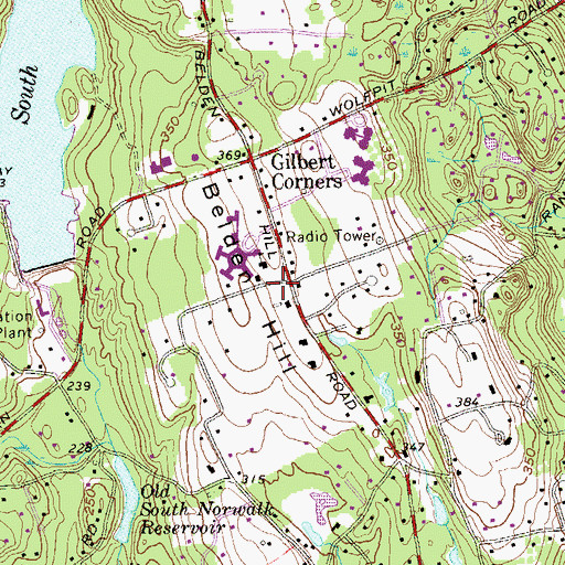 Topographic Map of Belden Hill, CT