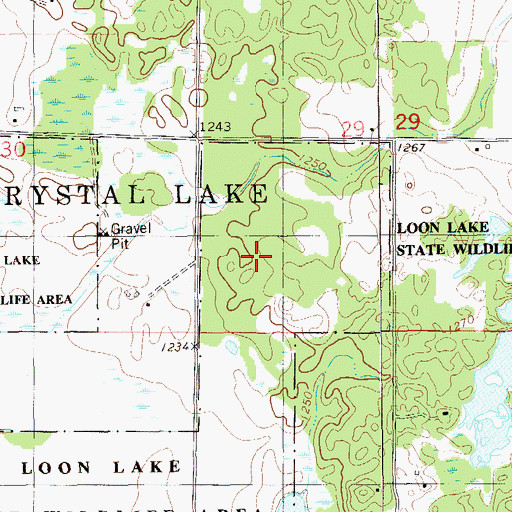 Topographic Map of Loon Lake Woods State Natural Area, WI