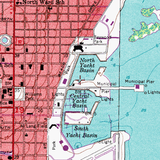 Topographic Map of Saint Petersburg Museum of History, FL