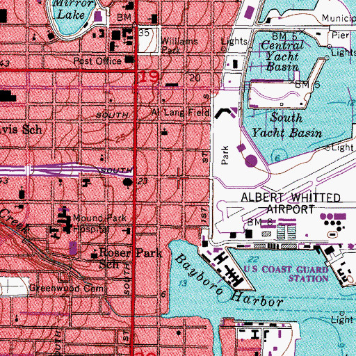 Topographic Map of University of South Florida Police Department, FL