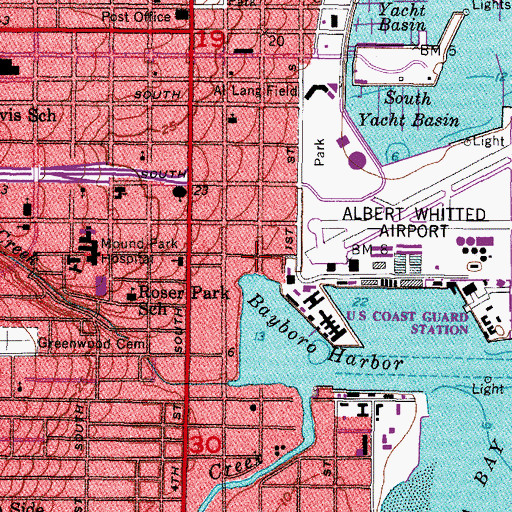 Topographic Map of Nelson Poytner Memorial Library, FL