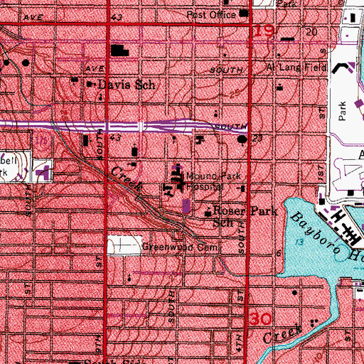 Topographic Map of Bayfront Health, FL