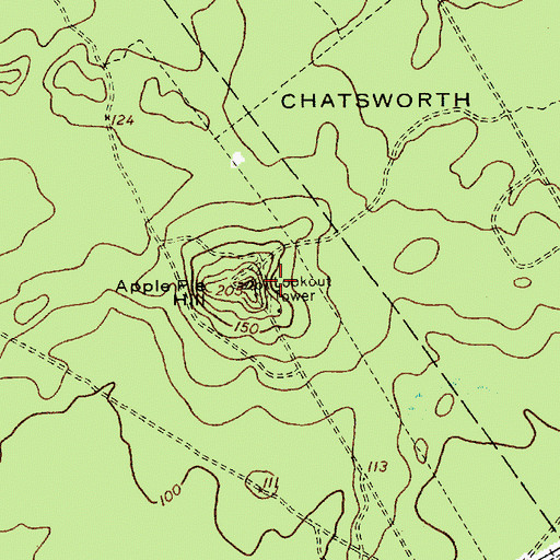 Topographic Map of Apple Pie Hill Forestry Lookout Tower, NJ