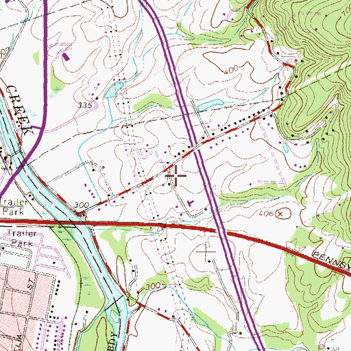 Topographic Map of Fountain of Life Church, PA