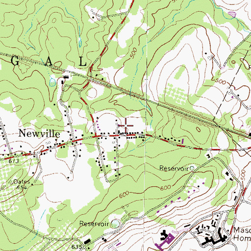 Topographic Map of Newville Bible Church, PA