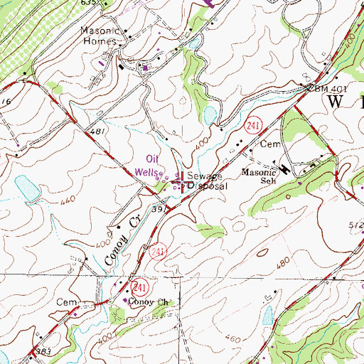 Topographic Map of Eilzabethtown Borough Wastewater Treatment Plant, PA