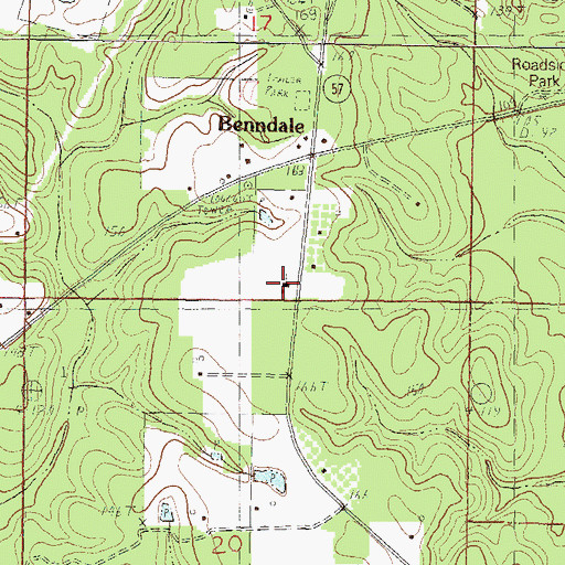 Topographic Map of First Baptist Church, MS