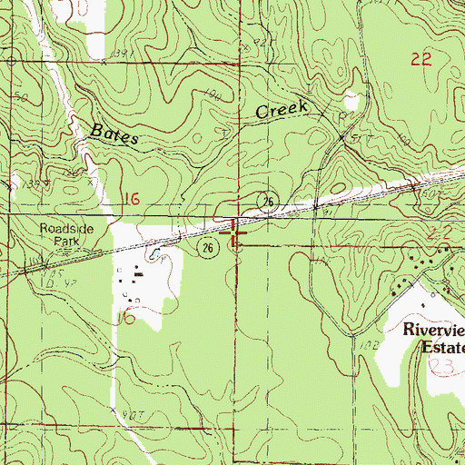 Topographic Map of Riverside Church, MS