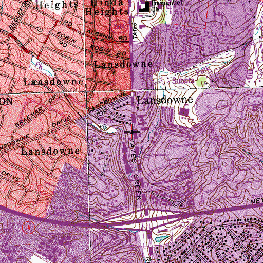 Topographic Map of Lexington Fire Department Station 7, KY