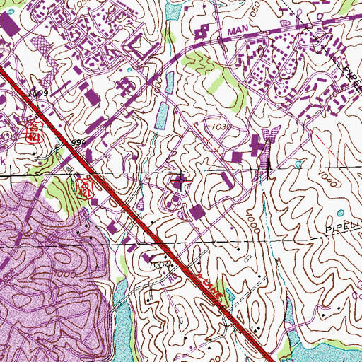 Topographic Map of Saint Joseph Hospital East, KY