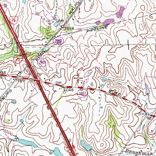 Topographic Map of Todds Road Grace Church, KY