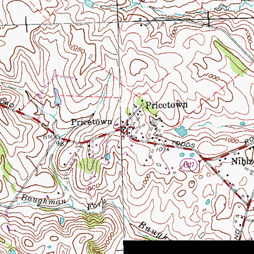 Topographic Map of Mount Calvary Missionary Baptist Church, KY