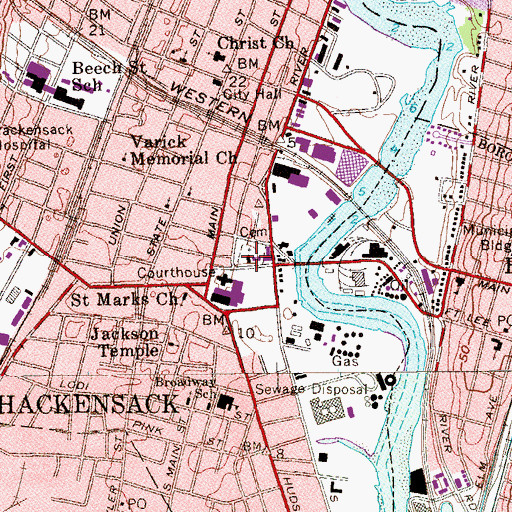 Topographic Map of First Reformed Church, NJ
