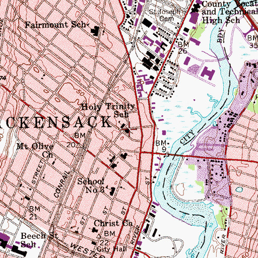 Topographic Map of Holy Trinity Church, NJ