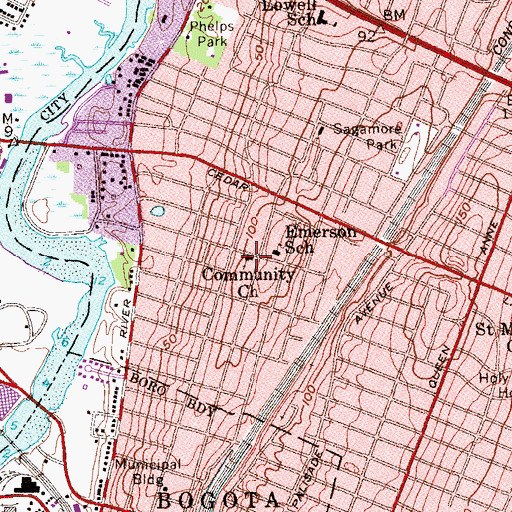 Topographic Map of Saint Mark's Syrian Orthodox Church, NJ