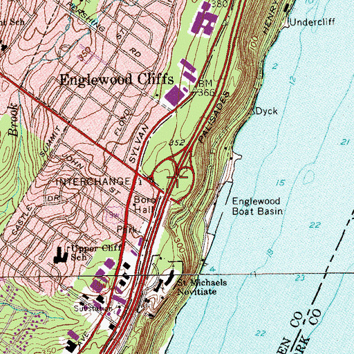 Topographic Map of Interchange 1, NJ