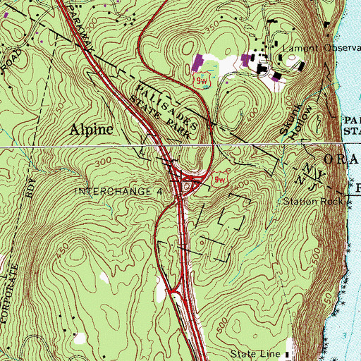 Topographic Map of Interchange 4, NJ