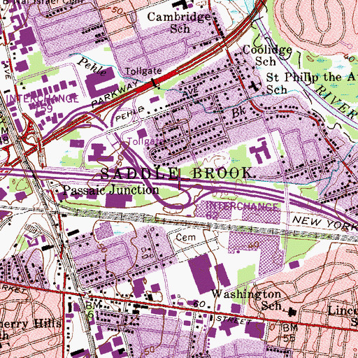 Topographic Map of Interchange 62, NJ