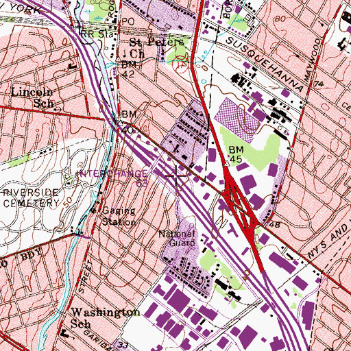 Topographic Map of Interchange 63, NJ