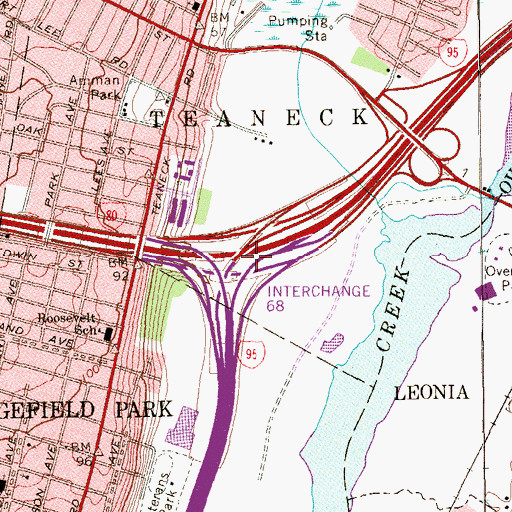 Topographic Map of Interchange 68, NJ
