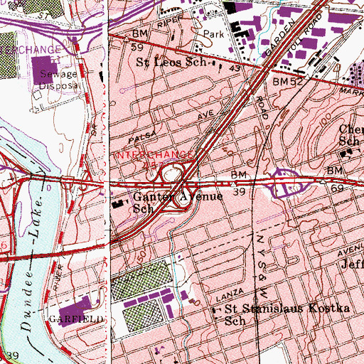 Topographic Map of Interchange 157, NJ