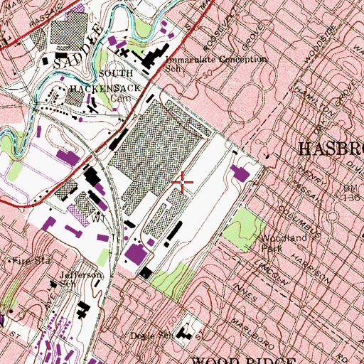 Topographic Map of Wood-Ridge Business Complex, NJ
