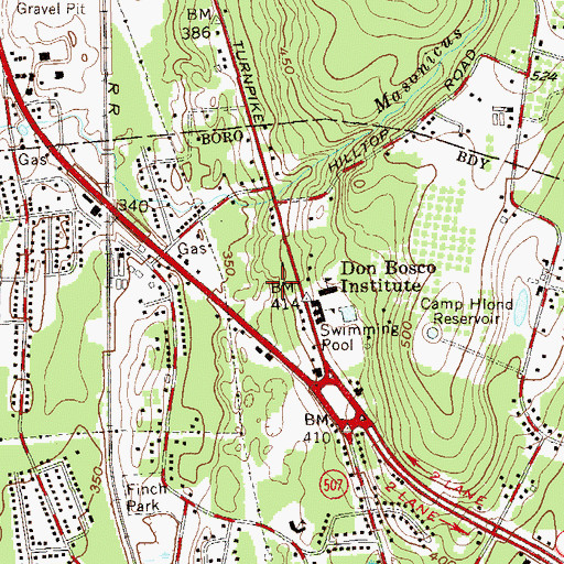 Topographic Map of Ramsey Square Shopping Center, NJ