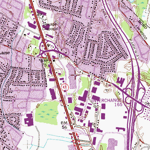 Topographic Map of Fashion Center Shopping Center, NJ