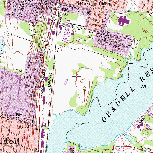 Topographic Map of Emerson Golf Course, NJ