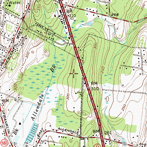 Topographic Map of Allendale Industrial Park, NJ