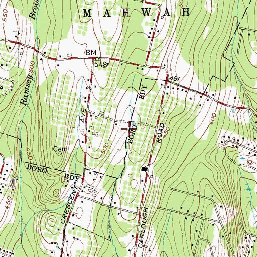 Topographic Map of Apple Ridge Golf Course, NJ