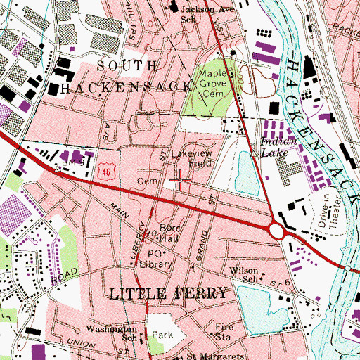 Topographic Map of Gethsemane Cemetery, NJ