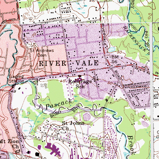 Topographic Map of Roberge Elementary School, NJ