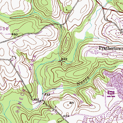 Topographic Map of Dayspring Creek, MD