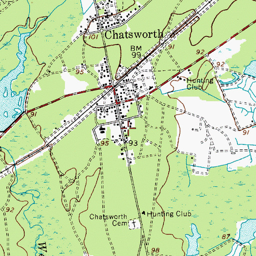 Topographic Map of Woodland Township Municipal Building, NJ