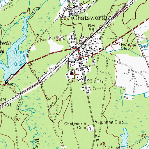 Topographic Map of Chatsworth Elementary School, NJ