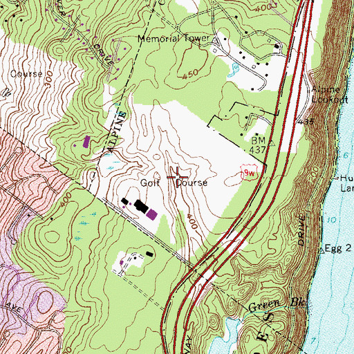 Topographic Map of Montammy Country Club, NJ
